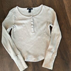 Forever 21 thermal knit long-sleeve henley - medium